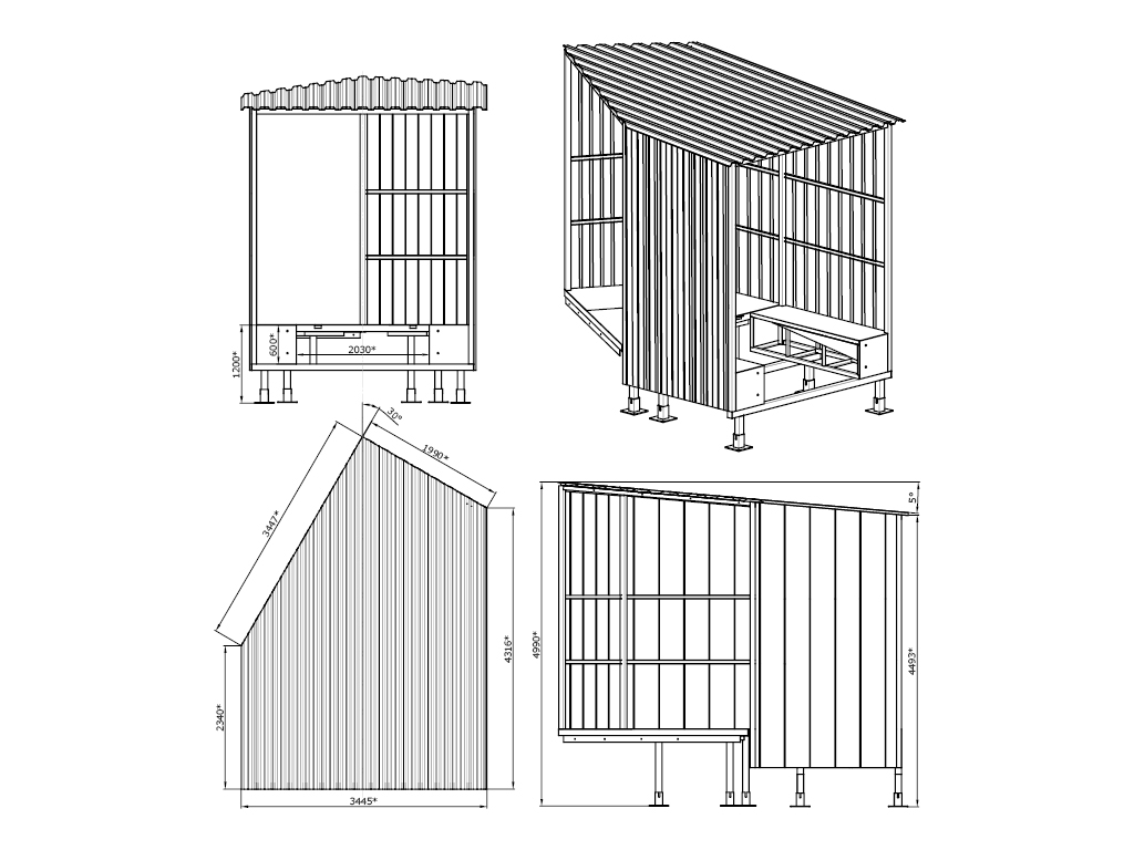 Модель тамбура dhousl 30. Тамбур перегрузочный косой (30°) легкой серии под уравнительную платформу с поворотной аппарелью встроенного типа.
